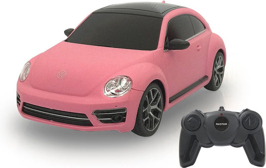 Rastar rc beetle volkswagen roze, op afstandbestuurbare auto, 2.4 ghz.auto schaal 1:24 werklampen 2,4 ghz | speelgoed cadeau voor kinderen