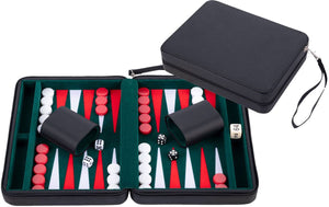 Engelhart backgammon reisspel met rits - zwart