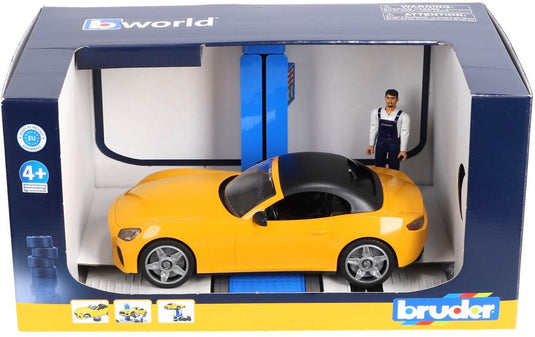 Bruder speelgoed car service center met roadster - speelset auto.