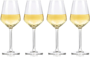 Alpina wijnglazen witte wijn - 4 stuks witte wijnglazen - wijnglas 38cl - wijnglazen set - glazenset voor diner - wijn glazen - helder glas