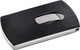 Sigel visitekaartjes snap - rvs leder - voor 12 kaartjes - zwart zilver - si-vz121