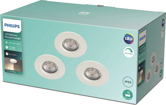 Philips led philips dive badkamerinbouwspot - 3-lichts - wit