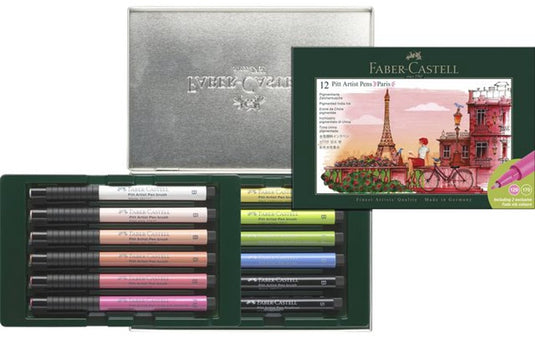Faber-castell tekenstift - pitt artist pen brush - giftset 12-delig - paris - fc-267136
