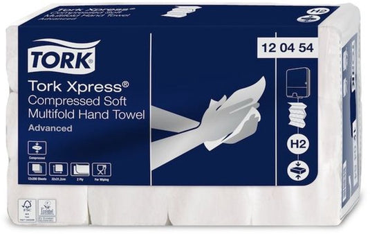 Tork xpress 120454 zachte multifold-m handdoek advanced 2-laags wit