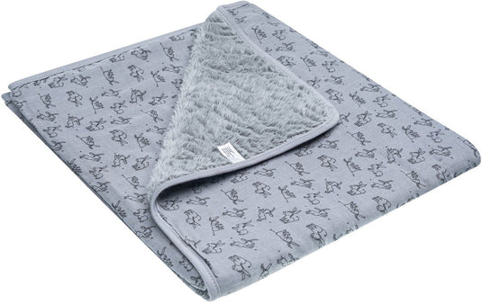 Snoozebaby wiegdeken 75 x 100cm - wieglaken 100% biologisch katoen - baby deken tog 2.0 cloudy grey - grijs -