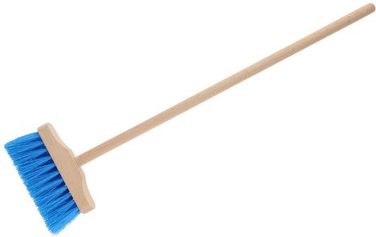 Playwood speelgoed bezem blauw - houten kinderbezem voor binnen en buiten.