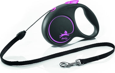 Flexi black design - rollijn hondenriem koord - s - 5 m - <12 kg