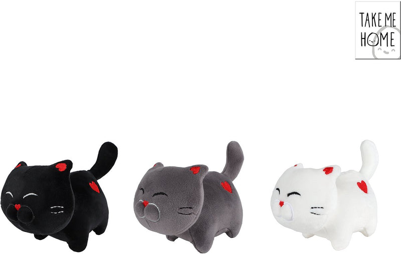 Afbeelding laden in galerijviewer, Take me home pluchen knuffelpoes met hartjes
