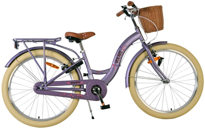 Afbeelding laden in galerijviewer, Volare blossom kinderfiets - meisjes - 24 inch - paars - twee handremmen
