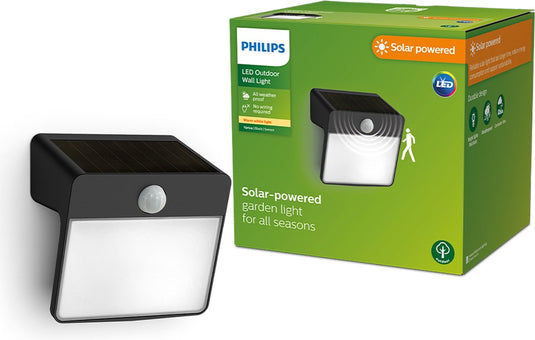 Philips led philips yarixa solar wandlamp - zwart