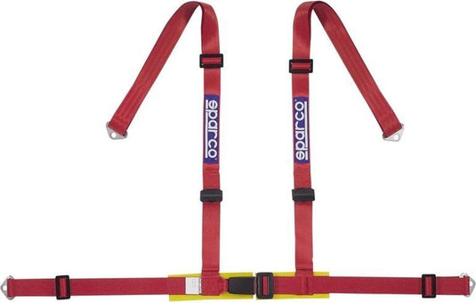 Sparco 4-punts sportgordel - rood - incl. bekkenbeschermer schroefbevestiging (e-keur)