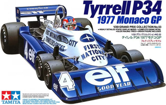 Tamiya modelbouwpakket militaire voertuigen - 20053 tyrrell p34 six wheeler monaco gp77 plastic - 1:20 - modelbouw