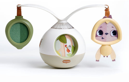 Tiny love - tummy time muziekmobiel - boho chic - 360° draaiende armen, muziek lichtjes