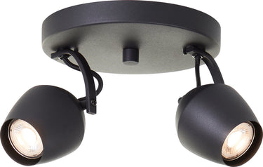 Brilliant vertino - plafondspot - gu10 2x5w - 3000k - zwart
