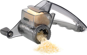 Gefu rullare trommelrasp 18,5 cm – 3 trommels – voor kaas, groenten, noten en chocolade