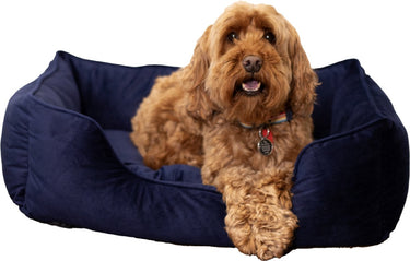Rosewood luxe fluwelen hondenmand – small – zachte en comfortabele hondenmand – navy blauw – stijlvol ligbed voor honden en katten - 46 x 36 cm