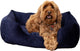 Rosewood luxe fluwelen hondenmand – small – zachte en comfortabele hondenmand – navy blauw – stijlvol ligbed voor honden en katten - 46 x 36 cm