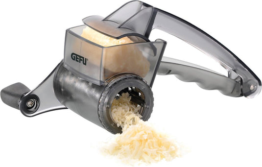 Gefu rullare trommelrasp 18,5 cm – 3 trommels – voor kaas, groenten, noten en chocolade