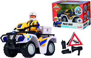 Simba - brandweerman sam - politie quad inclusief figuur - speelgoedvoertuig - vanaf 3 jaar