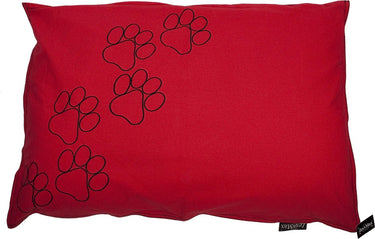 Lex max hondenkussen happy feet rood - 100 x 70cm