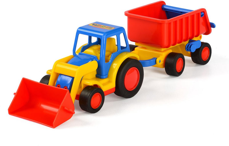 Afbeelding laden in galerijviewer, Cavallino basics tractor met shovel en trailer
