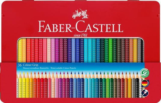 Faber-castell kleurpotloden - colour grip - blik 36 stuks - fc-112435