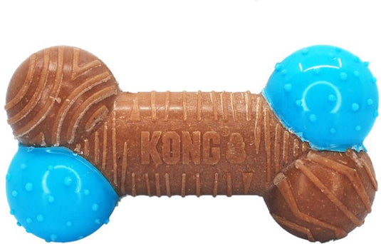 Kong corestrength bamboe bot | sterk hondenspeelgoed bruin blauw