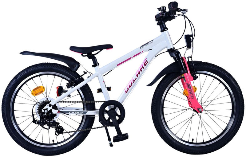 Afbeelding laden in galerijviewer, Volare xc race kinderfiets - 20 inch - wit roze - 7 speed
