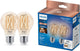 Philips smart lighting - lamp filament 2-pack - slimme led-verlichting - warm- tot koelwit licht - e27 - 60w - transparant - wi-fi