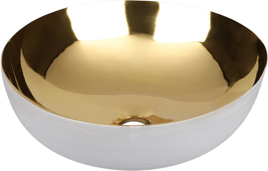 Differnz shine waskom 40x40x13.5cm keramiek goud wit
