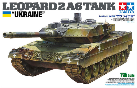 Tamiya modelbouwpakket militaire voertuigen - 25207 leopard 2a6 tank - ukraine plastic - 1:35 - modelbouw