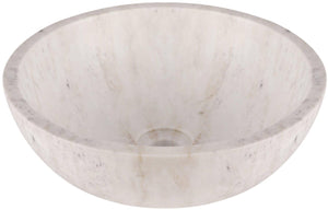 Differnz marmor waskom - 40x40x15cm - rond - marmer - glans wit