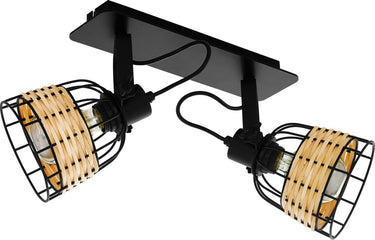 Eglo anwick 1 spot - e27 - 48 cm - zwart rotan