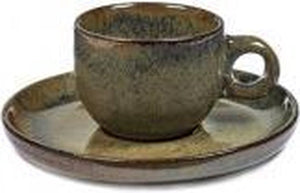 Serax - sergio herman surface - espressokop + schotel - indi grijs - 13 ø - 4 stuks