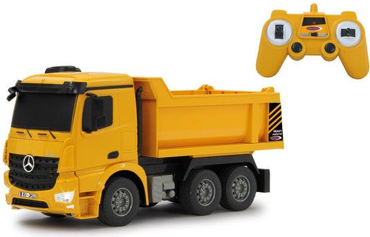 Jamara rc voertuig auto - 405108 rc vrachtwagen mercedes-benz arocs kiepwagen - geel - 2,4ghz rc model kant en klaar - 1:26 bestuurbare auto