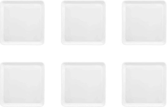 Medard de noblat - yaka white - vierkant dinerbord 25.5x25.5 cm - 6 delig - porselein