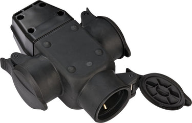 Brennenstuhl koppeling 3-voudig 14,5 x 12 cm rubber zwart
