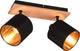 Rl live your light reality tommy spot - houtkleur - excl. 2 x e14 - rechthoek - zwart-goud