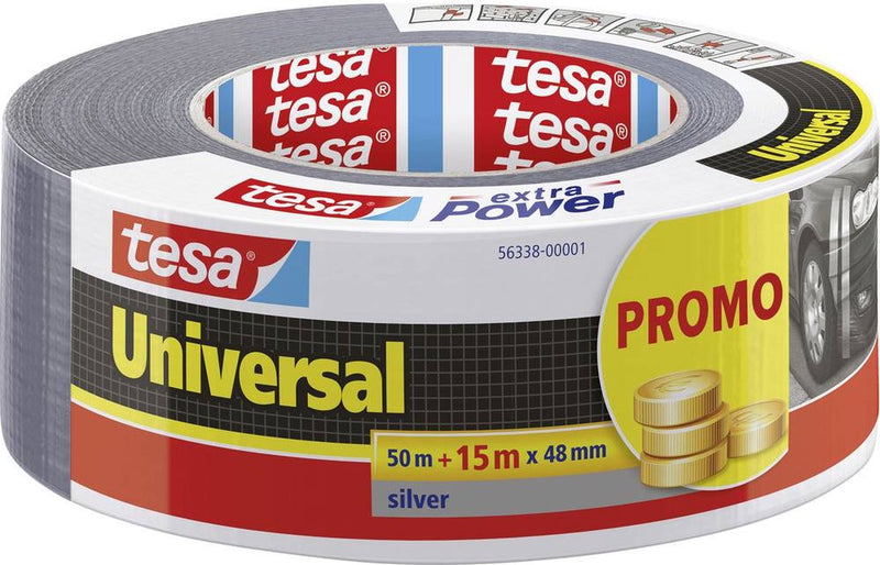 Afbeelding laden in galerijviewer, Tesa universal 56338-00001-01 textieltape zilver (l x b) 65 m x 48 mm 1 stuk(s)
