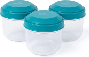 Amuse rikko lagoon snackbox set - 185ml - set van 3 lekvrije snackdoosjes - transparante bewaardoosjes - bpa-vrij fruitbakje - sluit gemakkelijk - groen