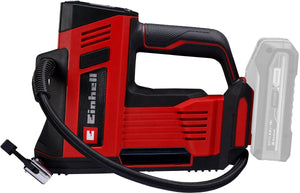 Einhell accu auto compressor ce-cc 18 23 d li solo - power x-change - 18 v li-ion - lengte slang: 0,7 m - max. luchtafgifte: 23 l min - max. werkdruk: 11 bar - digitale manometer - incl. 3-delige adapterset - excl. accu en lader