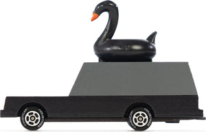 Candylab speelgoedauto black swan wagon - retro houten auto.