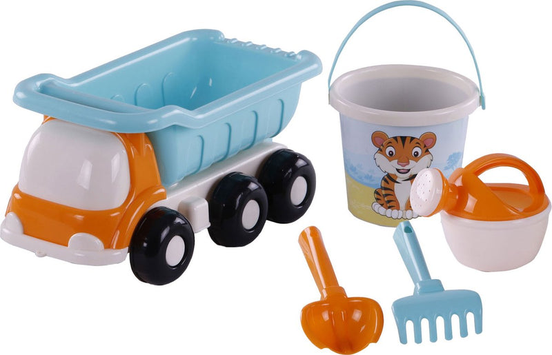 Afbeelding laden in galerijviewer, Cavallino strand kiepwagen met emmerset blauw, 5dlg.
