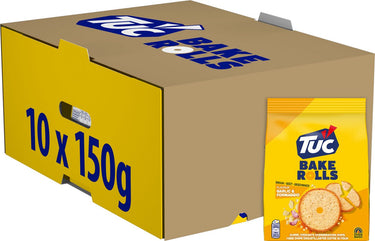 Tuc bake rolls crackers garlic formaggio 10 x 150g - voor de borrel - zoutjes - crackers - snack - lekker bij de film - toast - toastjes - zout