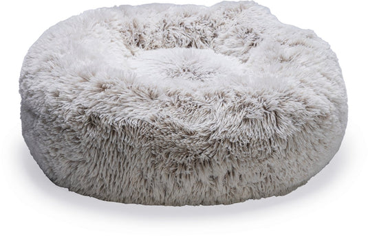 Beeztees siba - orthopedische hondenmand - donut hondenmand - fluffy - beige - 60x60x25 cm
