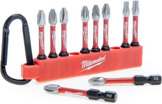 Milwaukee carabiner 10-delig shockwave bits 50mm - 4932480941 bitset