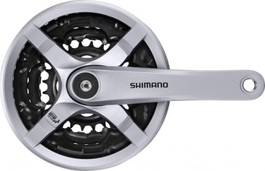 Shimano 6 7 8-speed tourney fc-ty501 crankstel met 170 mm crank 48 x 38 x 28t met kettingkast - zilver
