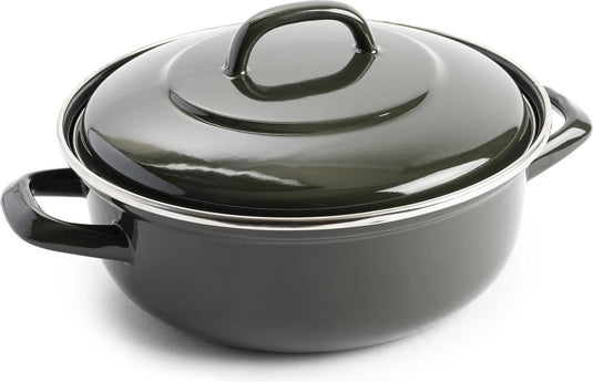 Dagelijkse kost emaille braadpan - ø 24 cm - olijfgroen