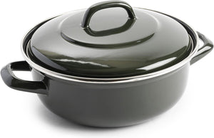 Dagelijkse kost emaille braadpan - ø 24 cm - olijfgroen