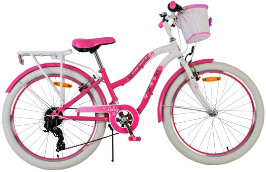 Volare lovely kinderfiets - meisjes - 24 inch - roze - 7 versnellingen